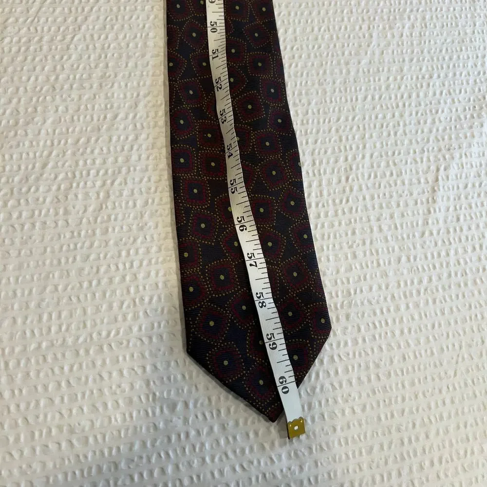 Ermenegildo Zegna tie burgundy and dark brown 100% silk